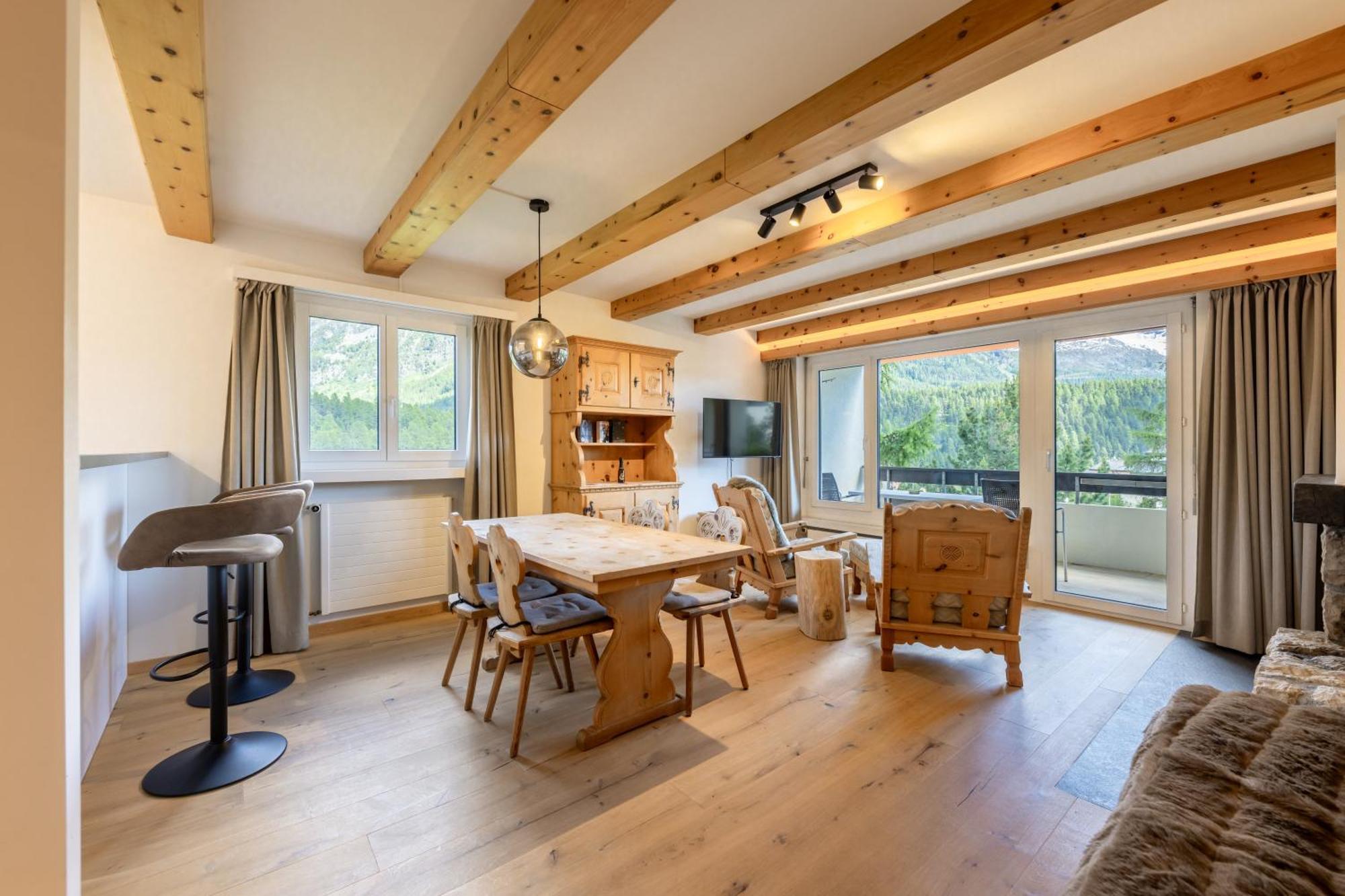 Cosy Apartment Facing Piz Rosatsch Сейнт Мориц Екстериор снимка